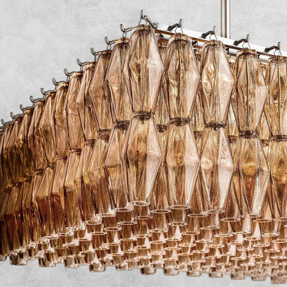 Kiaris Modern Glass Rectangular Glass Chandelier 54" 74″