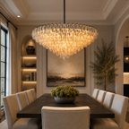 Chofira Clear Glass Tiered Round Chandelier