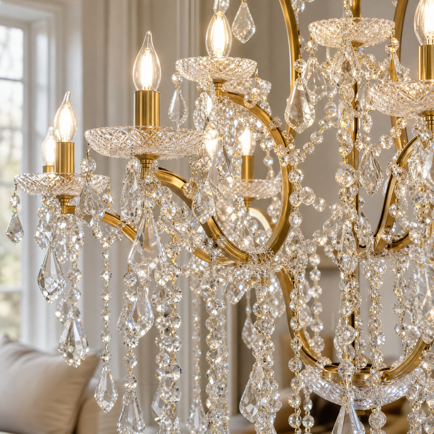 Clear Glass Clip Light D37.4 - Gold