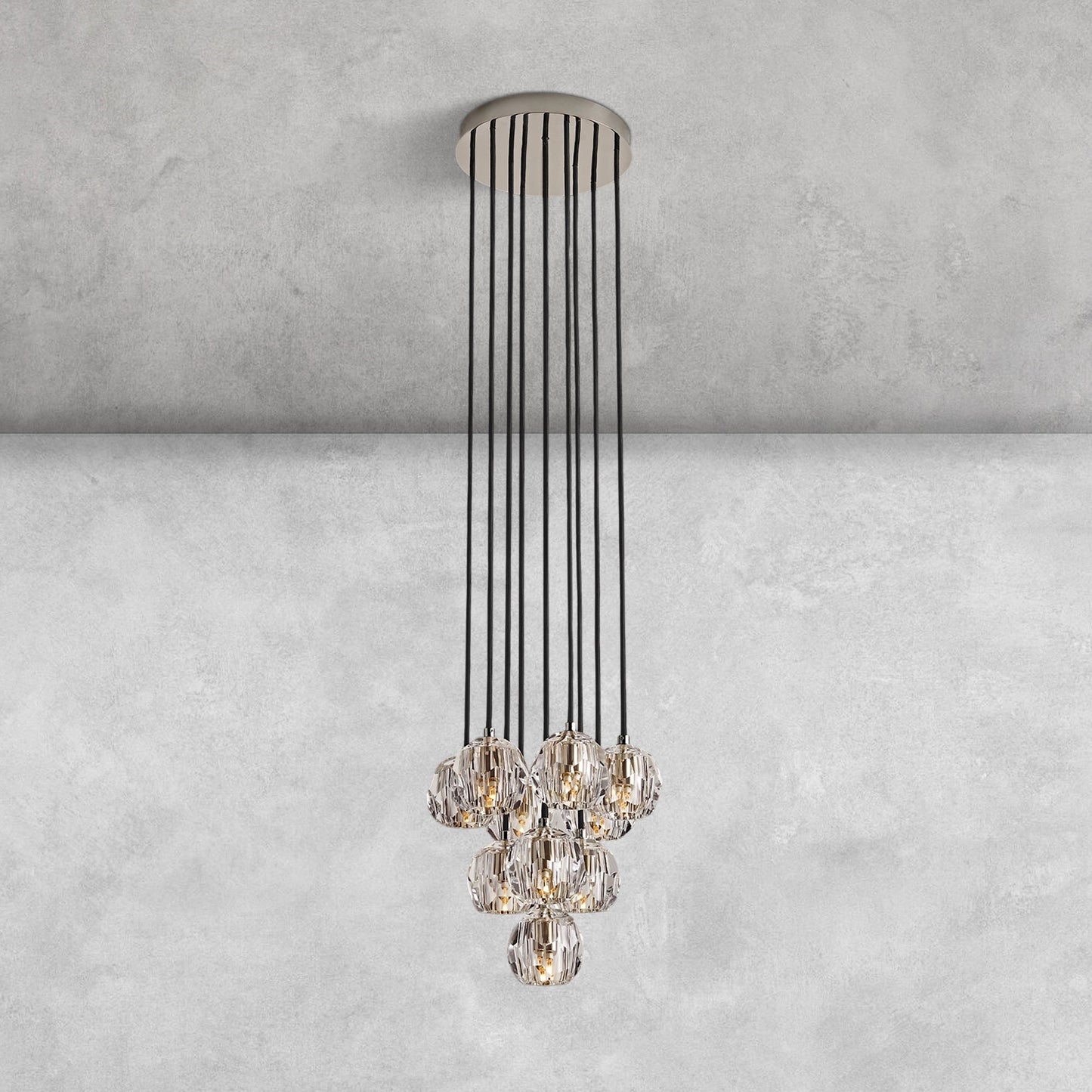 Bouble De Crystal Round Cluster Chandelier