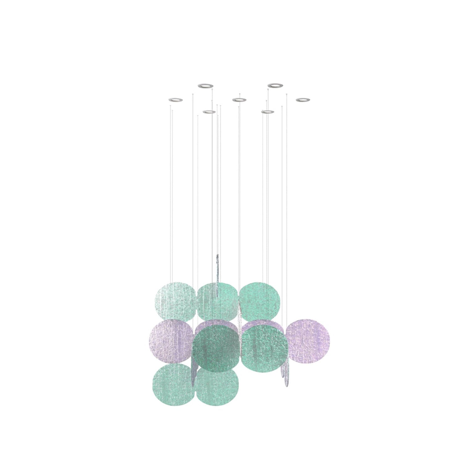 Clouds Iridescent Disc Chandelier