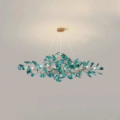 Colorful Glass Ginkgo Leaf Chandelier