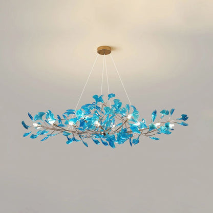 Colorful Glass Ginkgo Leaf Chandelier