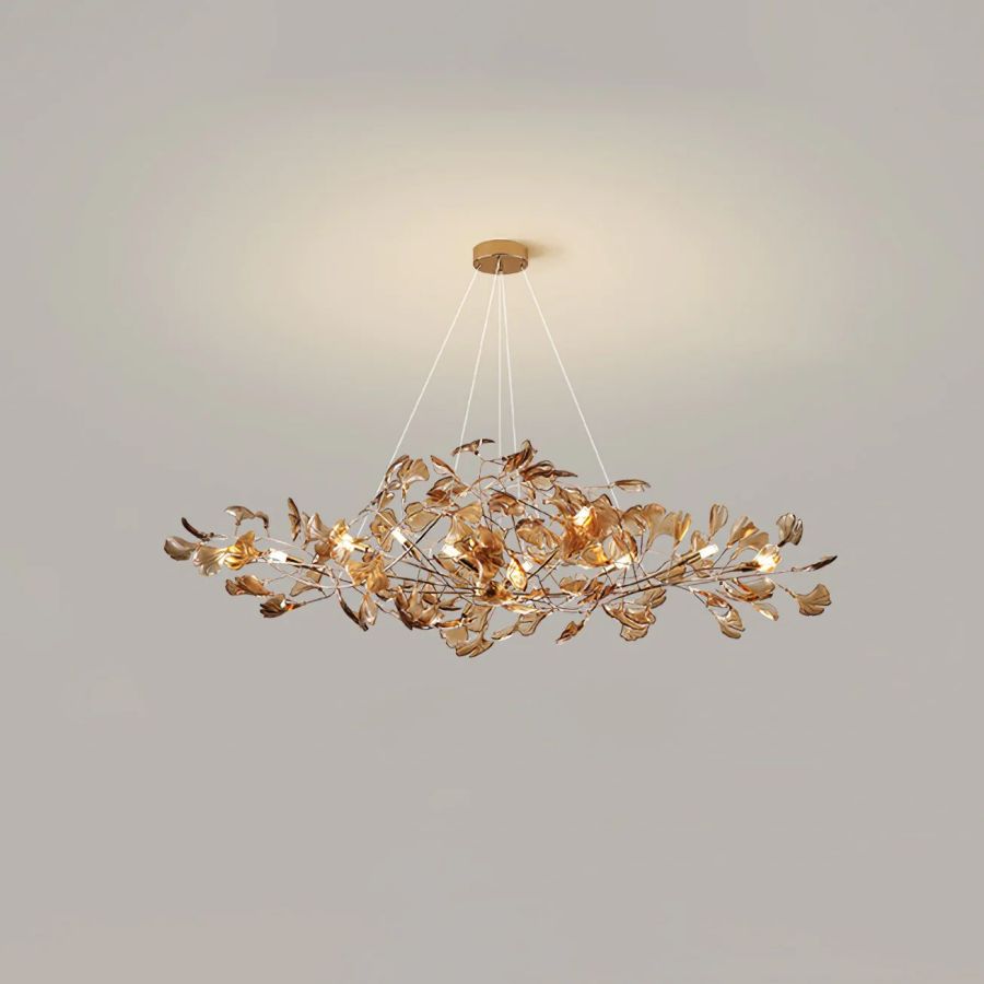 Colorful Glass Ginkgo Leaf Chandelier