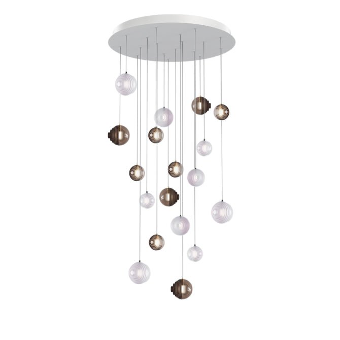 Cosmic Sphere Cascade Glass Chandelier