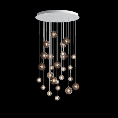 Cosmic Sphere Cascade Glass Chandelier