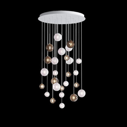 Cosmic Sphere Cascade Glass Chandelier