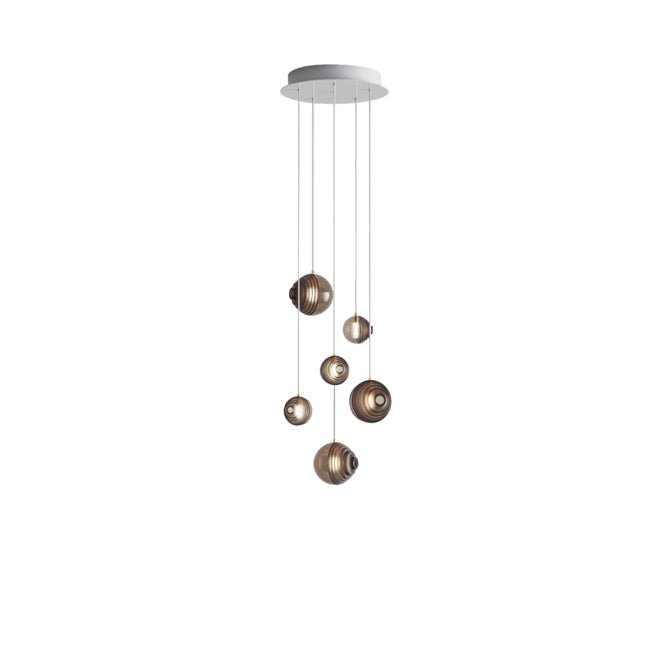 Cosmic Sphere Cascade Glass Chandelier
