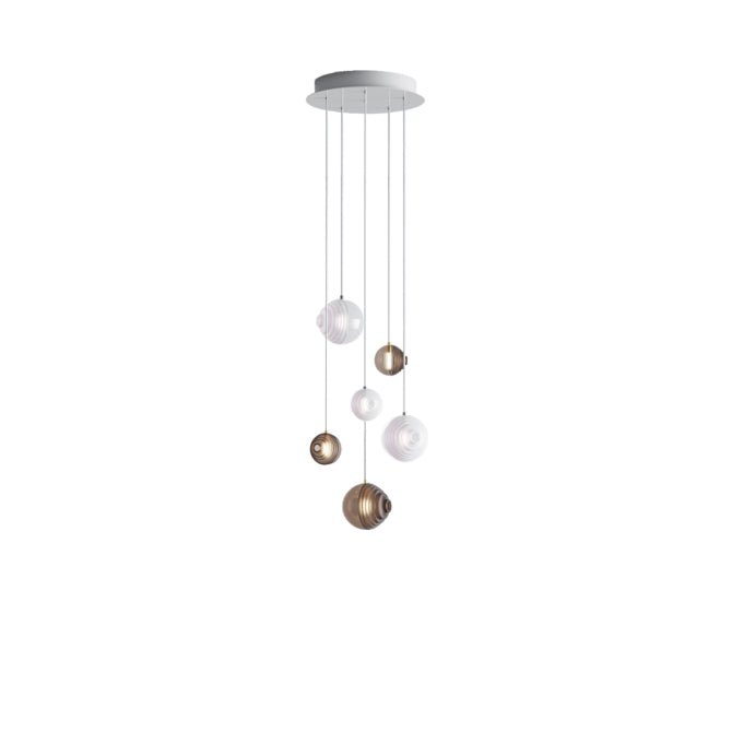 Cosmic Sphere Cascade Glass Chandelier