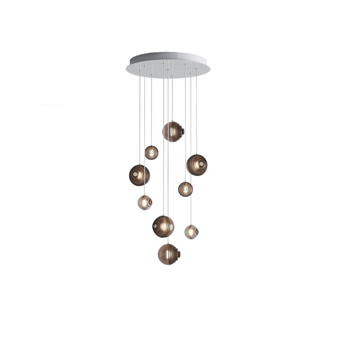 Cosmic Sphere Cascade Glass Chandelier