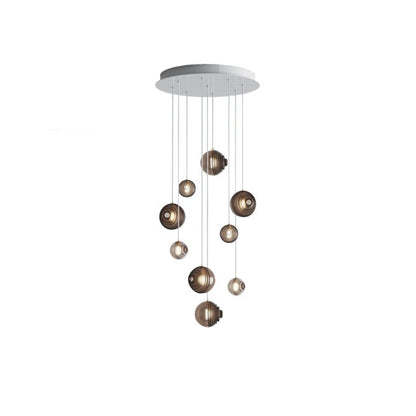Cosmic Sphere Cascade Glass Chandelier