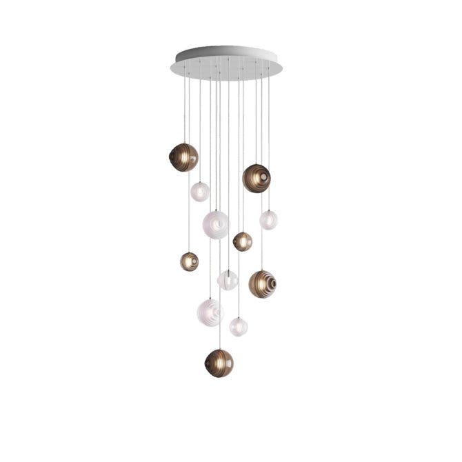 Cosmic Sphere Cascade Glass Chandelier