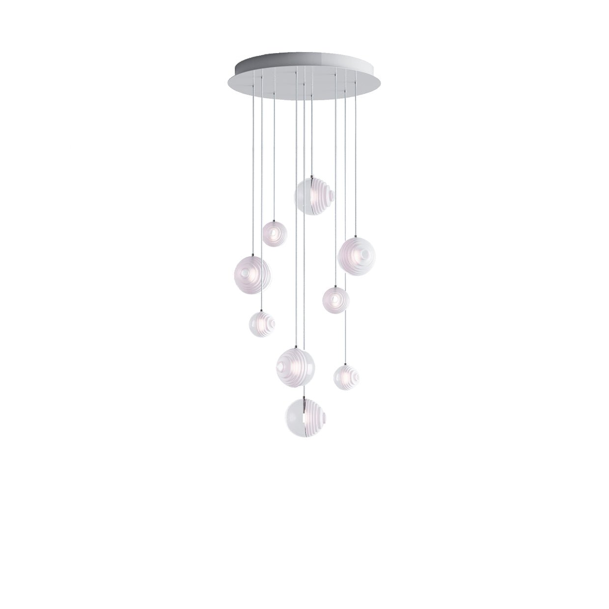 Cosmic Sphere Cascade Glass Chandelier