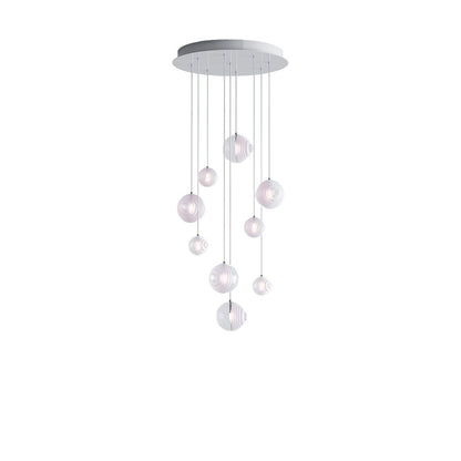 Cosmic Sphere Cascade Glass Chandelier