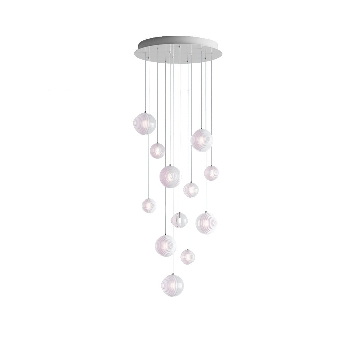 Cosmic Sphere Cascade Glass Chandelier