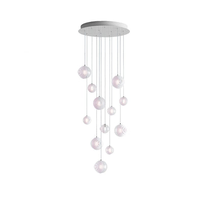 Cosmic Sphere Cascade Glass Chandelier