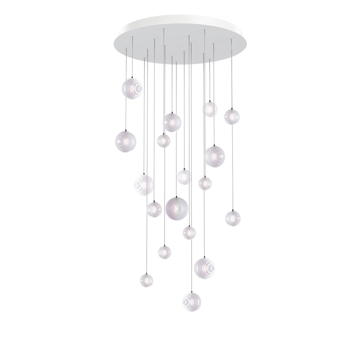Cosmic Sphere Cascade Glass Chandelier