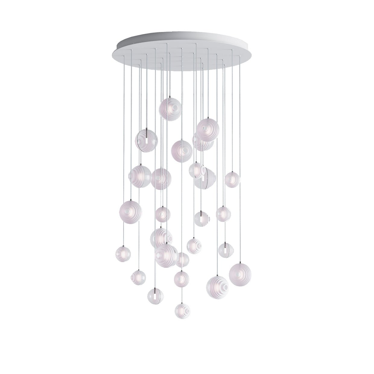 Cosmic Sphere Cascade Glass Chandelier