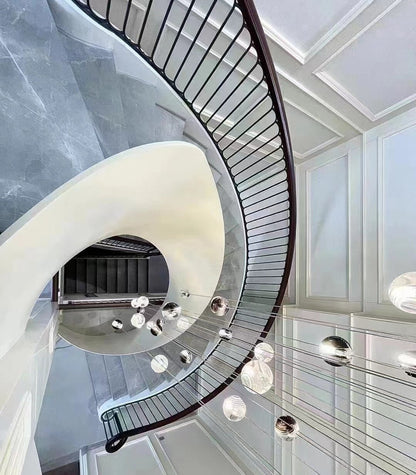 Cosmic Sphere Cascade Glass Chandelier