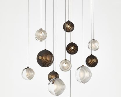 Cosmic Sphere Cascade Glass Chandelier