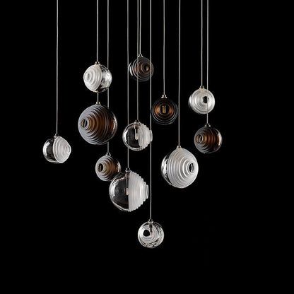 Cosmic Sphere Cascade Glass Chandelier