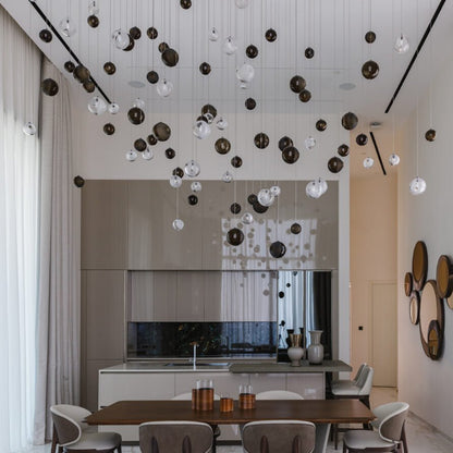 Cosmic Sphere Cascade Glass Chandelier