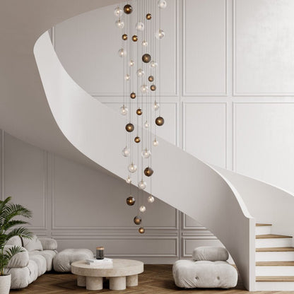 Cosmic Sphere Cascade Glass Chandelier