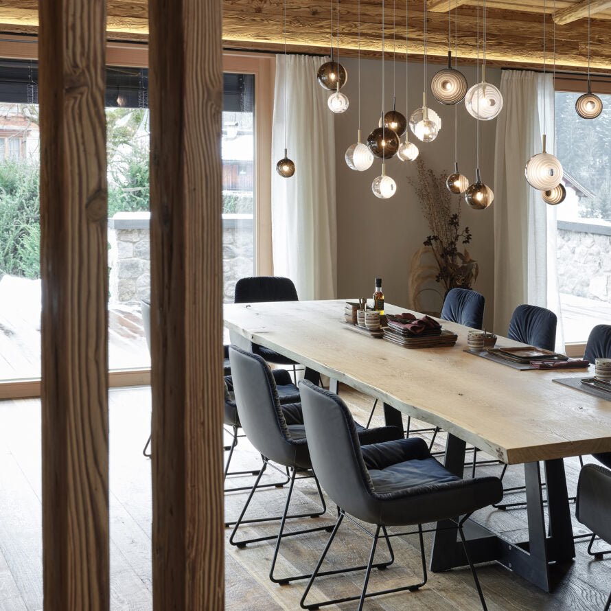 Cosmic Sphere Cascade Glass Chandelier