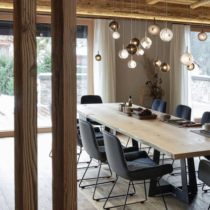 Cosmic Sphere Cascade Glass Chandelier