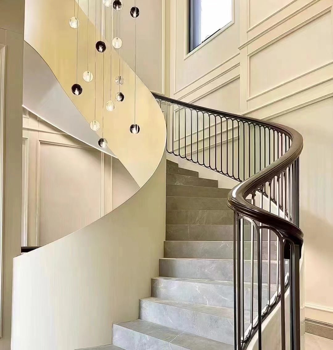 Cosmic Sphere Cascade Glass Chandelier