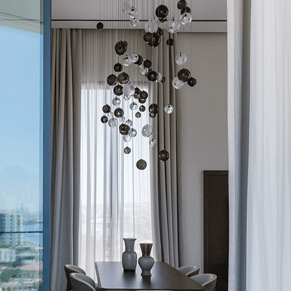 Cosmic Sphere Cascade Glass Chandelier