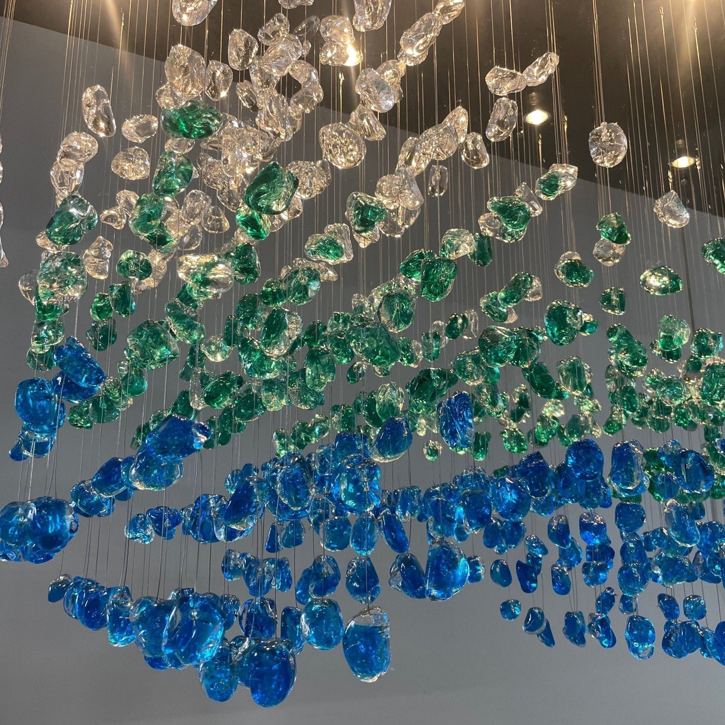 Crystal Stone Crystal Spiral Chandelier