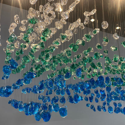 Crystal Stone Crystal Spiral Chandelier