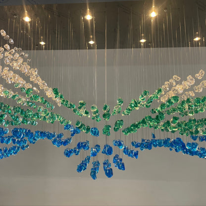 Crystal Stone Crystal Spiral Chandelier