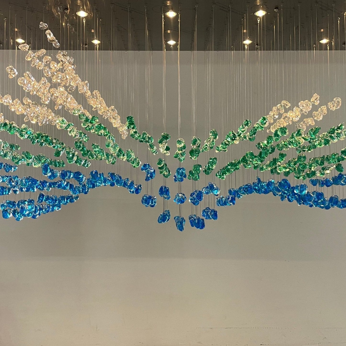 Crystal Stone Crystal Spiral Chandelier