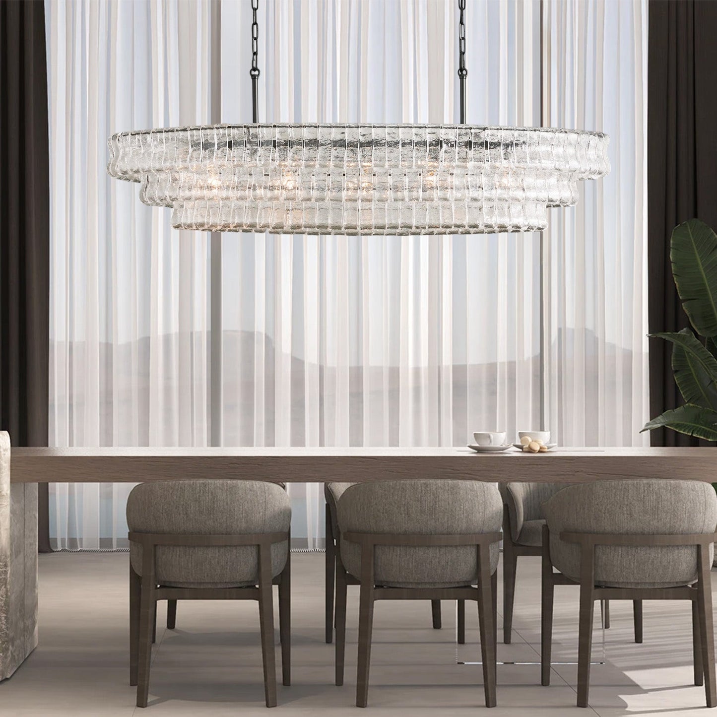 Ghiaccio Oval Chandelier