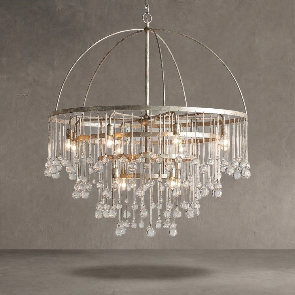 Aubrey Modern Crystal Ball 4 Tier Chandelier