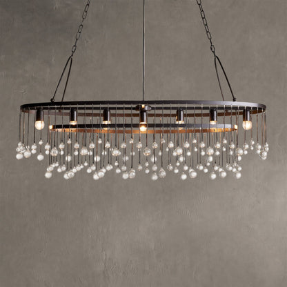 Aubrey Oval Crystal Ball 7 Light Chandelier