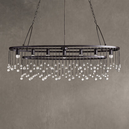 Aubrey Oval Crystal Ball 7 Light Chandelier