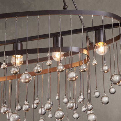 Aubrey Oval Crystal Ball 7 Light Chandelier