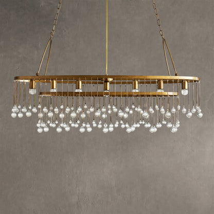 Aubrey Oval Crystal Ball 7 Light Chandelier