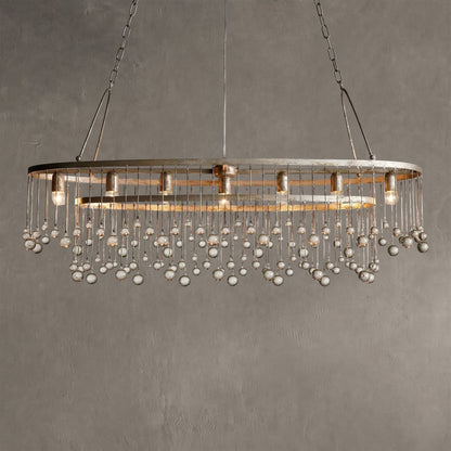 Aubrey Oval Crystal Ball 7 Light Chandelier