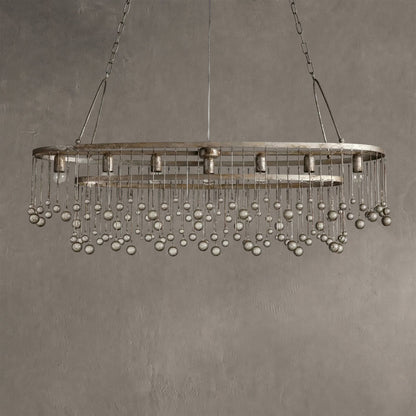 Aubrey Oval Crystal Ball 7 Light Chandelier