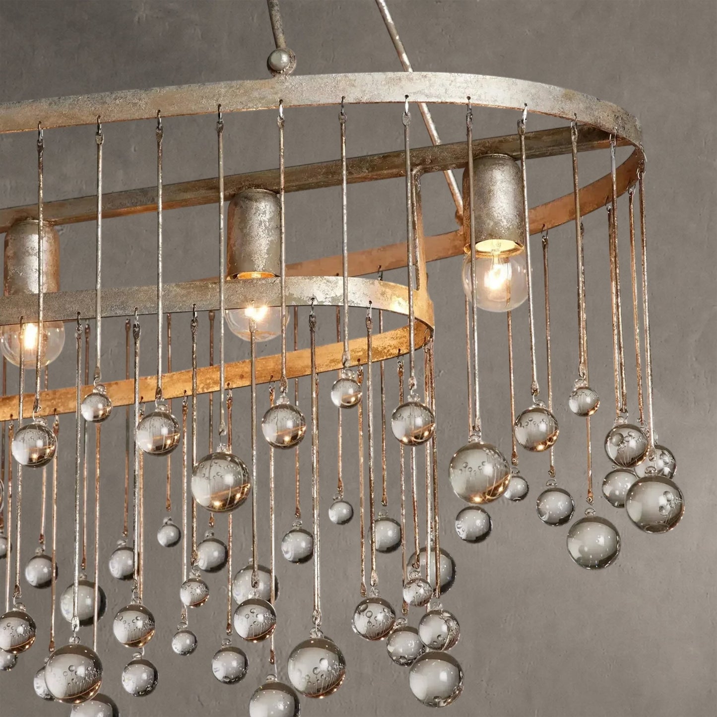 Aubrey Oval Crystal Ball 7 Light Chandelier