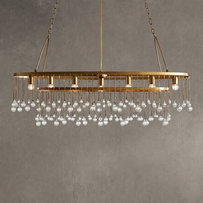 Aubrey Oval Crystal Ball 7 Light Chandelier