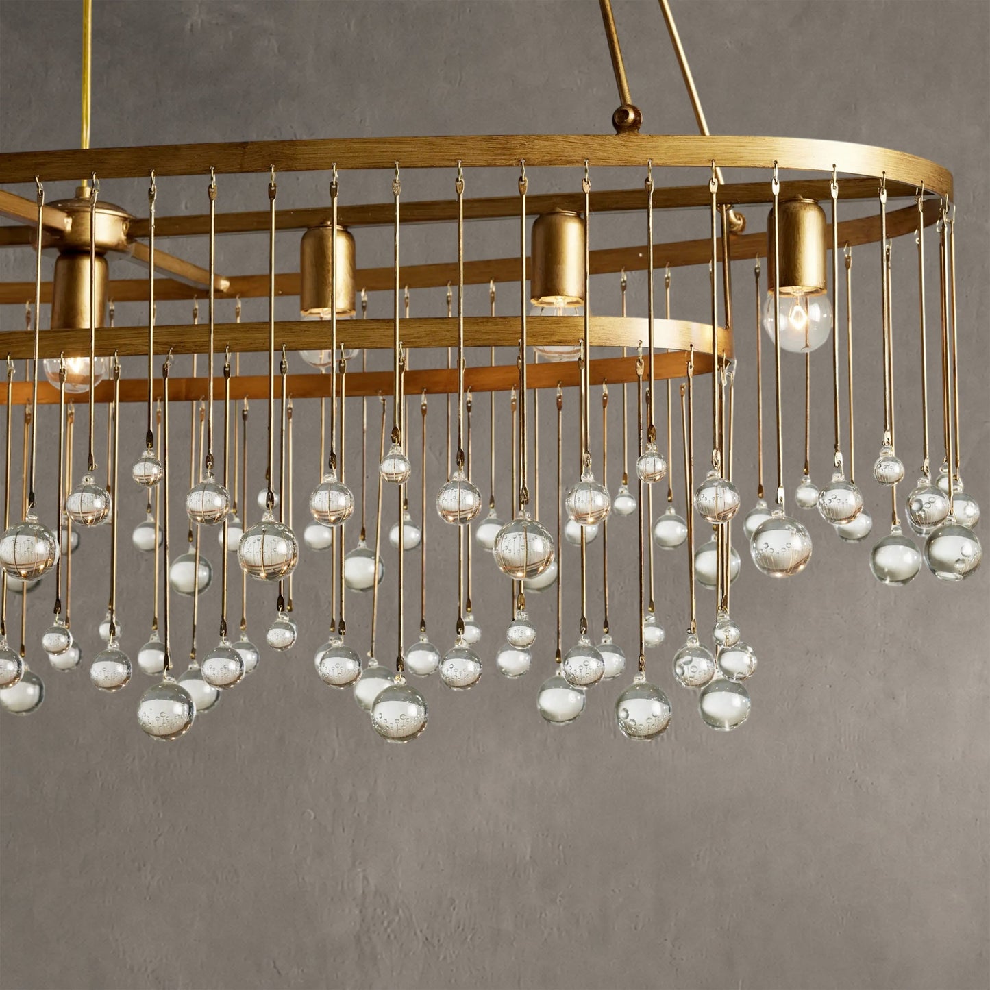 Aubrey Oval Crystal Ball 7 Light Chandelier