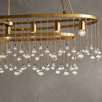 Aubrey Oval Crystal Ball 7 Light Chandelier