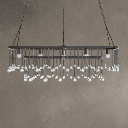 Aubrey Crystal Ball Rectangular Chandelier 47'' 60''