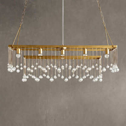 Aubrey Crystal Ball Rectangular Chandelier 47'' 60''