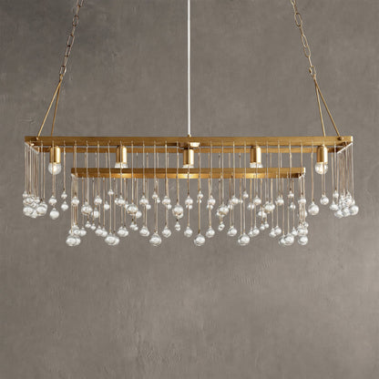 Aubrey Crystal Ball Rectangular Chandelier 47'' 60''